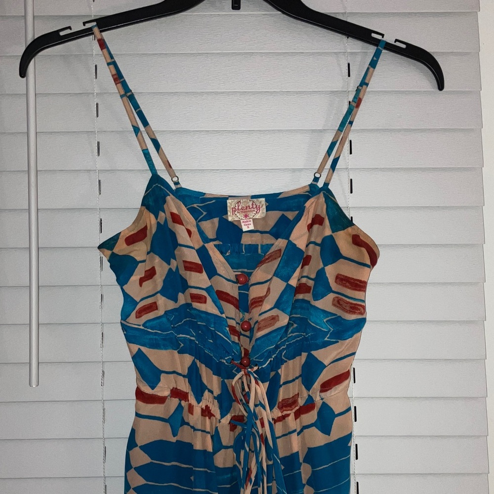 FLASH SALE! Plenty by Tracy Reese Blue and Orange Patterned Maxi Dress - Picture 2 of 10
